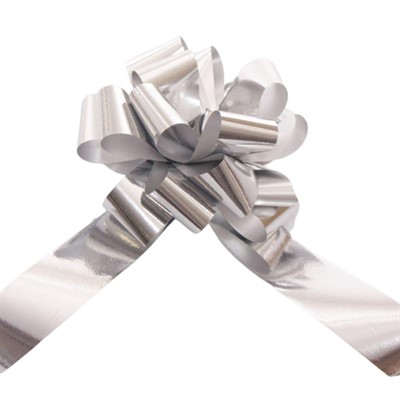 Fiocco Pepita argento metallizzato 19 mm in confezione da 50 pezzi