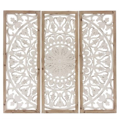 Pannello decorativo in abete 103X4H95 in set di 3 