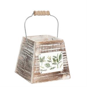 Vaschetta in legno di abete con manico Mimosa 13X13H12