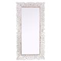 Specchio in mango intagliato sbiancato 90X3H180