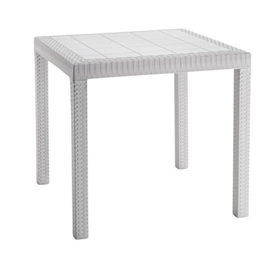 Tavolo da pranzo in resina bianca Dallas 80X80H74