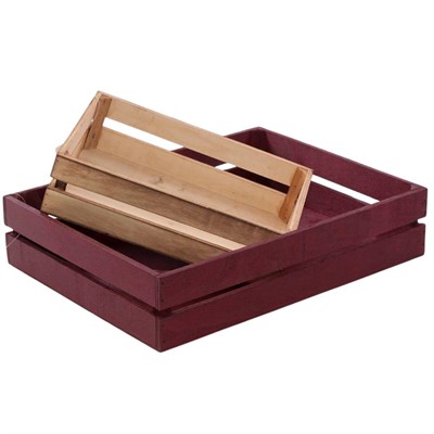 Cassette in abete 37x28H8 in set di 2 