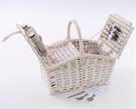 Cesto da picnic in vimini bianco 43X30H26