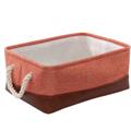 Cesto in tessuto arancione e marrone 34X24H14
