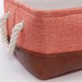 Cesto in tessuto arancione e marrone 34X24H14