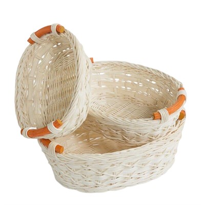 Vaschetta in midollino di rattan in set di 3 pezzi 25x18H8