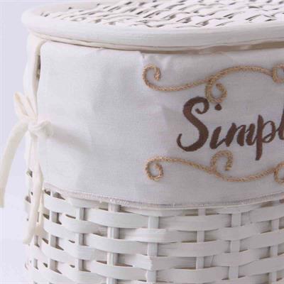 Portabiancheria bianco in bamboo Simply Beautiful in set di 3 48x36H58