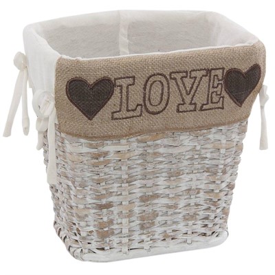 Cesto gettacarta in rattan Love 25X20H25