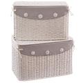 Scatola in rattan bianco 38X28H20 in set di 2