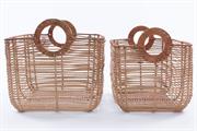 Cesta in rattan 42X33H26 in set di 2 
