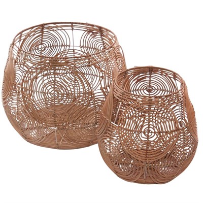 Cesta in rattan Ø40H40 in set di 2 