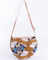 Borsa a tracolla in rafia e legno in colori assortiti 33x10H28