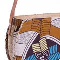 Borsa a tracolla in rafia e legno in colori assortiti 33x10H28