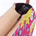 Borsa a tracolla in rafia e legno in colori assortiti 33x10H28