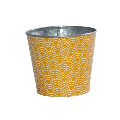 Portavaso giallo in latta Ø12,5H10,5 