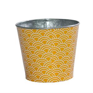 Portavaso giallo in latta Ø13,5H11,5 