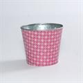 Portavaso rosa in latta Ø12,5H10,5 