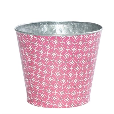 Portavaso rosa in latta Ø13,5H11,5 