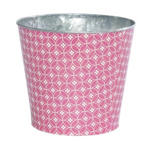 Portavaso rosa in latta Ø15,5H13,5 