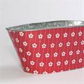 Vaschetta ovale rossa in latta 25x12,5H10,5 