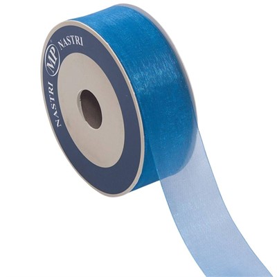 Nastro di organza blu 4x50 mt