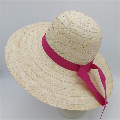 CAPPELLO DONNA PALMA NATURALE CON NASTRO COL.ASS. MADE IN ITALY