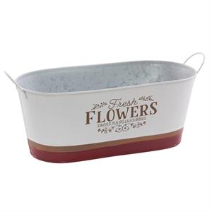Vaschetta ovale in latta Flowers 33X16H14