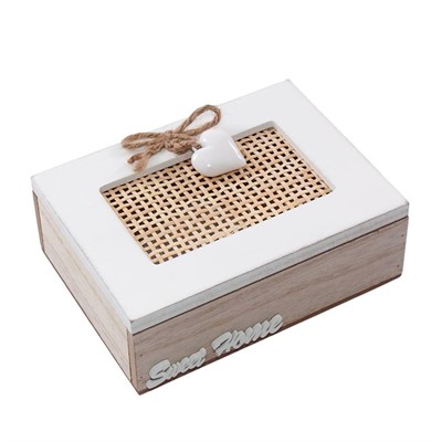 Scatola in abete e rattan Sweet Home 15X11H7