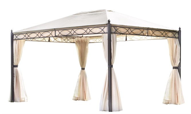 Gazebo in ferro grigio 3x4H274