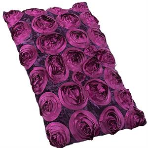 Cuscino in velluto viola con rose 35x50