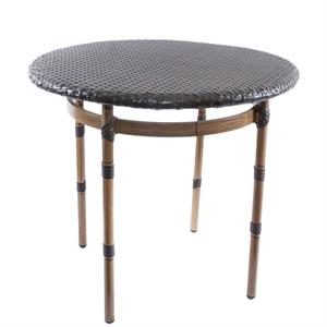 Tavolo rotondo in polirattan e metallo Ø80H74,5