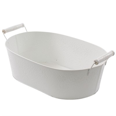 Vaschetta ovale in latta bianco neve 39X24H12