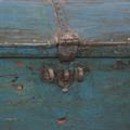 Baule in teak azzurro 122x67H49