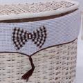 Baule semirotondo in bambù bianco 68x42H43 in set di 3 