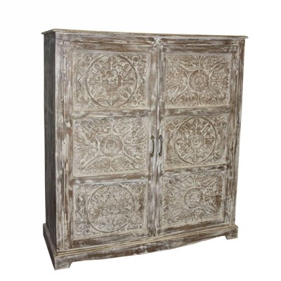 Armadio in mango sbiancato a due ante 110x40H122 
