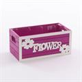 Portavaso fucsia in legno Flowers 21x11H9