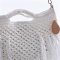 Borsa a tracolla bianca con frange 37x25 
