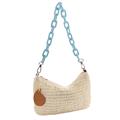 Borsa bianca in fibre naturali con catena 30x15 