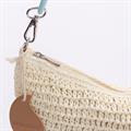 Borsa bianca in fibre naturali con catena 30x15 