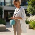 Borsa a marsupio a tracolla azzurro 25x15 