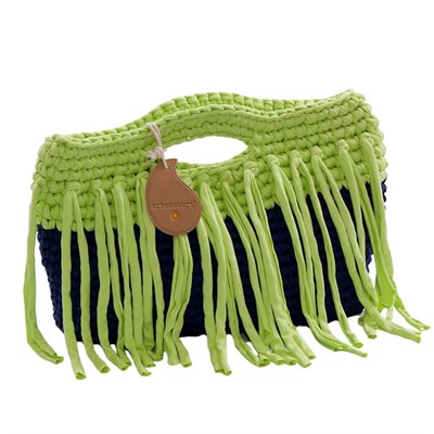 Borsa bicolor con frangia 36x26 