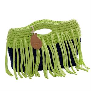 Borsa bicolor con frangia 36x26 