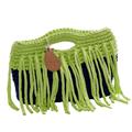 Borsa bicolor con frangia 36x26 