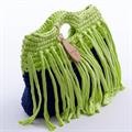 Borsa bicolor con frangia 36x26 
