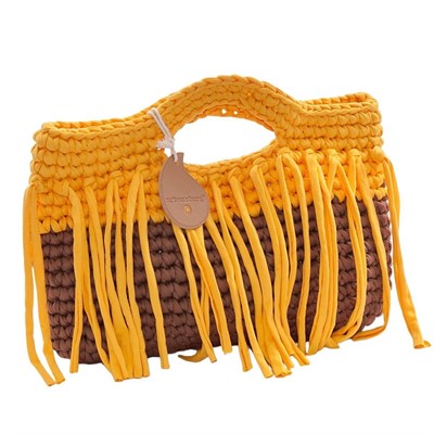 Borsa bicolor con frangia 36x26 