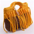 Borsa bicolor con frangia 36x26 