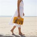 Borsa bicolor con frangia 36x26 