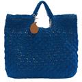 Borsa in fibre naturali blu 48x40