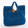 Borsa in fibre naturali blu 48x40