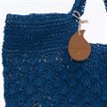 Borsa in fibre naturali blu 48x40